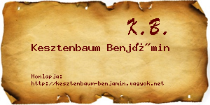 Kesztenbaum Benjámin névjegykártya